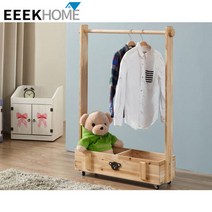 [이크홈] 곰돌이 이동식 오픈행거, 색상:내츄럴