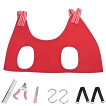 애견미용테이블 애완 동물 미용 해먹 손톱 트리밍 고양이 안티 스크래치, 슈트 레드_2.5-5KG
