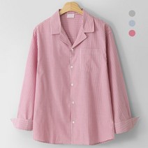 잔스트라이프 오픈카라 셔츠 (MDLS988JM)