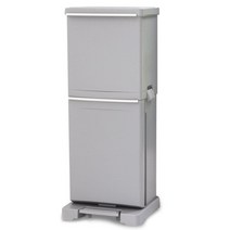 스탠드 페달 분리수거함 그레이 1개가담다