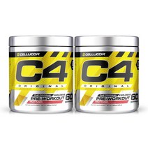 Cellucor 2개 C4 부스터 오리지널 헬스 프리워크아웃 후르츠 펀치 60 서빙 390 g, 60서빙