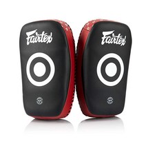 Fairtex KPLC6 무에타이 킥복싱 소형 곡선형 타이 패드 (골드), Black/Red
