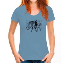 승마용품 남성 T 셔츠 3 라이딩 말 기사 o 목 티 플러스 사이즈 S5xl, 18 WoMen Haze blue_03 S