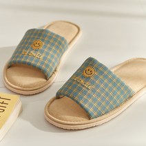 해피스마일 그린체크 실내화, 여성용