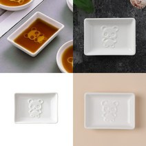 도자기 입체 소스그릇 사각 판다A 소스종지 간장그릇 도자기간장종지 소스종지
