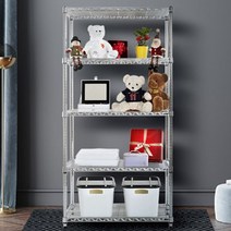 간단한설치 국산 메탈랙 철제 조립식 3단 선반 진열대 W90 D4.5 H180