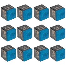 초크 풀 큐 테이블 스누커 당구 스틱 액세서리 핸드 초크 용품 파우더 닦는 스틱 팁 블루 팁 12 개, Blue2.5x2.2cm