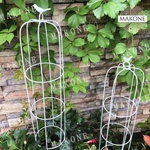 Makone 상표등록 Makone 상표등록 정원꾸미기 오벨리스크 철제 덩쿨 넝쿨식물 으아리꽃 유칼립투스 능소화 러브체인 지지대, 돔 브론즈 세트