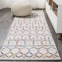 JONATHAN Y MOH101E28 모로칸 하이프 보호 빈티지 다이아몬드 러그 2 X 8 아이보리/멀티, Ivory/Multi