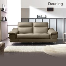 [다우닝] [사이드테이블증정][ BEST] 레아 3인 전체 통가죽 소파, 색상:네이비