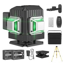 레이저 레벨기 3D 8선 12선 그린 라이트 거리 측정기 수평기 수평계 삼각대 회전 벽걸이, 독일기술 그린라이트12라인(베터리2)+삼각대개