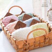 6컬러 눈꽃 아크릴실 1mm 태피스트리 위빙실 마크라메 재료 모던 뜨개실 마크라메실, 옐로우