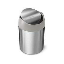 심플휴먼 브러시드 스테인리스 스틸 1.5리터 미니 조리대 휴지통, Brushed, 1.5 Liter