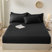 매트리스커버 올 시즌 100% 코튼 매트리스 커버 장착 침대 시트 솔리드 컬러 안티 슬립 조절 가능한 싱글 더블 킹 퀸