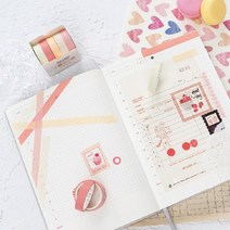 다스몰 감성디자인4 마스킹테이프 5개입, 코랄, 1세트