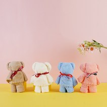 빛공 곰돌이수건 결혼식 돌잔치 어린이집 답례품 선물, 엄마곰(대)-핑크
