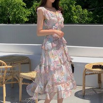 [미나그램] 트로걸 플라워 쉬폰 원피스