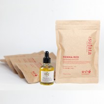 수자타 5개세트 유기농 천연100% 헤나 가루 염색약, 레드3+브라운2+호호바오일30ml