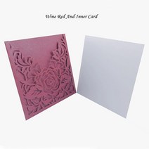 생일축하카드 팝업카드 메세지 세트1장 세트 레이스 포켓 결혼식 초대장, 09 Cover And Inner Card