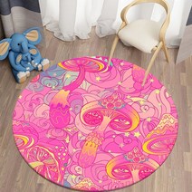 멍석 라탄러그 거실 환각 버섯 라운드 카펫 카펫 부드러운 미끄럼 방지 바닥 매트 침실 카펫 타피스