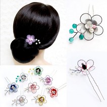 너만의 초아 한복비녀 셀프웨딩 헤어코사지 한복 돌잔치 헤어핀 혼주 뒤꽂이 올림머리장식 파티 브라이덜샤워 애교예물 선물 무용 대회 미용 스냅
