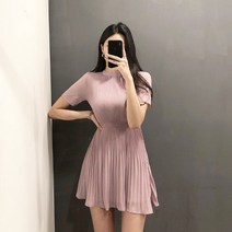 [레티고] 프릴 쉬폰 A라인 플리츠 원피스