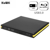 블루레이 외장cd롬 드라마 ODD KuWfi 외부 Blu-Ray 드라이브 USB 3.0 버너 BD-RE CD/DVD RW 라이터 재생 3D, 01 Black-A