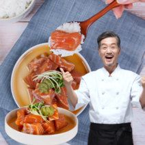 먹사부 쫄깃 담백 생 간장 연어장 새우장 반찬, [단품]연어장(300g) 3개, 300g, 3개