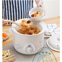 슬로우쿠커 찜통 미니 뚝배기 스마트 죽끓이기 냄비 가정용 전기냄비 냄비다 기능 화이트도자기 전자동, T22-타임 타입 2 5L(화이트도자기 도자기뚜껑)