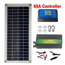 태양광패널 가정용 태양광 판넬 캠핑용 발전기 미니 집열판 인버터 전지 세트 전지 열, 라벤더