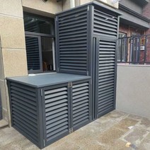 발코니 에어컨 실외기 가리개 바람 통기성 플랜트 박스, 장비실 브라운 대형 프레임