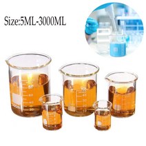 파이렉스 유리 비커 붕규산염 GG-17 눈금 화학 측정 3000ml-5ml, 11 5ml