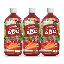 [메이준뉴트리] NFC 착즙 비엣퓨어 100% ABC 주스, 3병, 1000ml