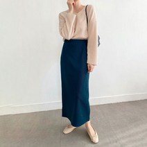아이우먼 빅사이즈 212 스판H라인밴딩롱스커트 DLDK700