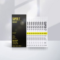 슈퍼세븐 에너지 1박스 (10포) SUPER 7 ENERGY 1 BOX (10 packs) - 레몬맛 에너지드링크 카페인 테아닌 집중력 졸림방지 수험생 학습 골프 타먹는음료, 8g*10포
