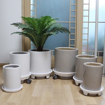 도희네화분 프리미엄화분 유광컬러 화이트 그레이색상, 프리미엄_유광그레이02(로라물받이4호)