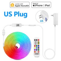 네온 RGB LED 스트립 조명 와이파이 알렉사 구글 애플 홈키트 시리 원격 제어 램프 네온라이터 크리, [03] 3M Set With EU Plug