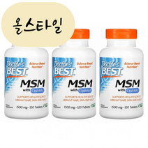 [해외] 닥터스베스트 MSM 식이유황 OptiMSM 1500mg 120정 3개 올스타일 미국직구, 120개