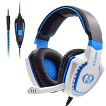 Anivia AH28 Over Ear 헤드폰 Wired Stereo Computer 헤드세트s Gaming 헤드세트 with Mic Bass with Volume Control, AH28 White