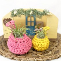코바늘DIY 코바늘뜨기 행잉화분 만들기 취미키트 코바늘도안 패브릭얀실 물방울바스켓 성인 어르신 초등 취미키트 DIY키트 봄만들기 미술, 1개