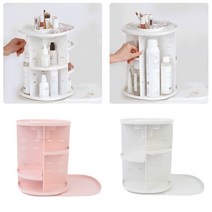 회전형 화장품 정리대 매니큐어 립스틱 네일 메이크업 브러쉬 꽂이 보관함, 색상, 화이트