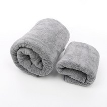 모즈펫 미라클 반려동물 목욕타월 대형+발수건 세트, 그레이