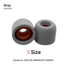 소니 wf 1000xm4 이어팁 wf-1000xm3 미끄럼 방지 귀마개 이어폰 액세서리 용 교체 메모리 폼 이어 팁 쿠션 이어 버드, 회색, 2켤레(권장)
