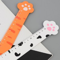 15cm 고양이 발 모양 자 센치 센티 미터 나무 직선 자, 색상, 화이트
