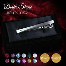 【익일배송】【이름 각인 포함】특별한 사람에게 선물로 이름 넥타이핀 타이핀 타이 클립 타이머 남성 조각 탄생석 버스스톤 실버 컬러 심플 세련된 일 결혼식 비즈니스 20대 30대 40