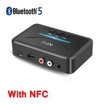 동글이 무선 오디오 블루투스 어댑터 V5.1 수신기 NFC RCA 3.5mm AUX HIFI 자동차 라디오 스피커 앰프용 TF 카드 없음, [02] V5.0 NFC Receiver