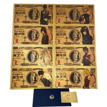 지폐모형 동전모형 모형동전지폐 8types 일본 만화 데스 노트 컬렉션 카드 yagami misa 트럼프 카드 애니메이션 골드 지폐 금화 팬 취미 선물, 금속 상자