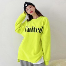 마시맬로 형광컬러 플리스 오버핏 언발 맨투맨