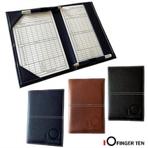 두 개의 스코어카드 골프 용품이 있는 고급 골프 득점 책 골프 게임 포인트 책, [03] 네이비 블루