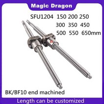 CNC 부품용 단일 볼 너트가 있는 가공 1204 스크류 SFU1204 200 300 500 600 800 1000mm C7 롤러, Coupling 6.35X8mm